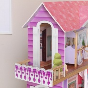 Деревянный кукольный домик "Вивиана", с мебелью 13 предметов в наборе, для кукол 30 см
