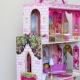 Деревянный кукольный домик "Розовый Замок", с мебелью 16 предмета в наборе, свет, звук, для кукол 30 см - 7