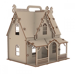 Деревянный кукольный домик "Я Дизайнер" "Загородная Усадьба", конструктор, для кукол 12 см