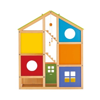 Деревянный кукольный домик "Времена года", с мебелью 36 предметов в наборе и двусторонней крышей, для кукол 15 см