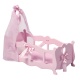 Кроватка - колыбелька для кукол с постельным бельем и балдахином, цвет: розовый - 5