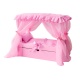Кровать с выдвижным ящиком для кукол с постельным бельем и балдахином, цвет: розовый - 2