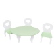 абор мебели для кукол Шик Мини: стол + стулья, цвет: белый/салатовый - 1