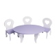 Набор мебели для кукол Шик Мини: стол + стулья, цвет: белый/фиолетовый - 1