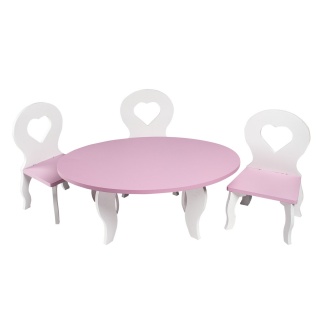Набор мебели для кукол"Шик": стол + стулья, цвет: розовый