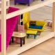 Деревянный кукольный домик "Самый роскошный", открытый на 360°, на колесиках, с мебелью 46 предметов в наборе, для кукол 30 см - 2