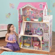 Деревянный кукольный домик "Аннабель", с мебелью 17 предметов в наборе, для кукол 30 см