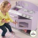 Деревянная игровая кухня для девочек «Ретро с холодильником» цв. Лаванда  - 2