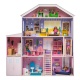 Деревянный кукольный домик "Фантазия", с мебелью 23 предмета в наборе и с гаражом, свет, звук, для кукол 30 см - 1