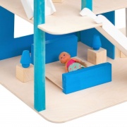 Деревянный кукольный домик "Лазурный берег", с мебелью 21 предмет в наборе, для кукол 15 см