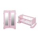 Набор кукольной мебели (шкаф+люлька), цвет Розовый - 5