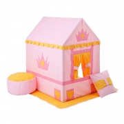 Текстильный домик-палатка с пуфиком для девочек "Дворец Три Короны"