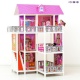 3-этажный кукольный дом (угловой, 6 комнат, мебель, 3 куклы, велосипед)  - 5
