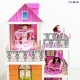 3-этажный кукольный дом (угловой, 6 комнат, мебель, 3 куклы, велосипед)  - 4
