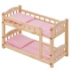 Двухъярусная кукольная кроватка из дерева, розовый текстиль - 2