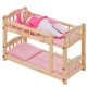 Двухъярусная кукольная кроватка из дерева, розовый текстиль - 1