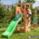 Игровой набор для детской площадки: башня с скалолазной досткой, горкой и ограждением под песочницу - 10