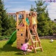 Игровой набор для детской площадки: башня с скалолазной досткой, горкой и ограждением под песочницу - 3