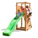 Игровой набор для детской площадки: башня с скалолазной досткой, горкой и ограждением под песочницу - 1
