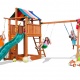 Игровой набор для детской площадки: домик с тентом, горка с лестницей, песочница, канат, веревочная лестница, скалолазная доска и 2 качели - 11
