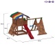 Набор для игровой площадки: детский домик с песочницей, тентом, горкой, качелей и сдвоенными кольцами - 4