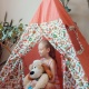 Детская палатка «Вигвам» коралловый, в комплекте с ковриком и подушками - 1