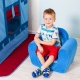 Бескаркасное (мягкое) детское кресло "Рыцарь", цв. Голубой - 3