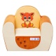 Бескаркасное (мягкое) детское кресло "Котенок", цв. Бежевый+Оранжевый - 3