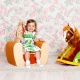 Бескаркасное (мягкое) детское кресло "Котенок", цв. Бежевый+Оранжевый - 2