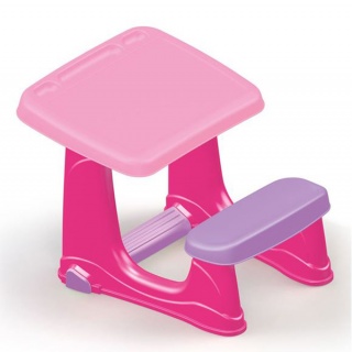 Парта со скамейкой розового цвета