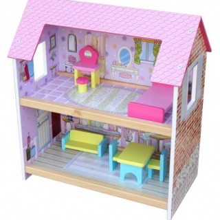 Домик для  кукол  миникукол 10 см,"Nuova Casa", с мебелью в комплекте