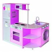 Детская угловая кухня с холодильником и стиральной машиной "Purple"