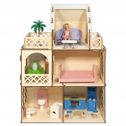 Деревянный кукольный домик Серия "Я дизайнер", конструктор, для кукол 30 см
