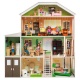 Деревянный кукольный домик "Поместье Николетта", с мебелью 23 предмета в наборе и с гаражом, свет, звук, для кукол 30 см - 1